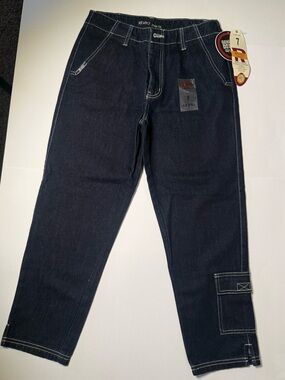 vintage, NWT Revolt Jeans Co. denim cargo capri pants
